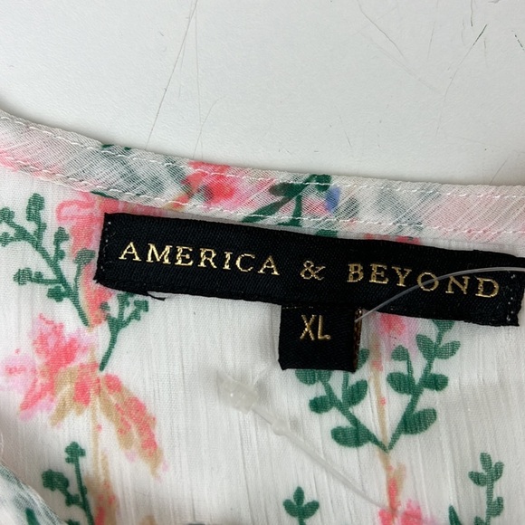 Nwt America & Beyond Sheer Maxi Floral Cover-up Dress - Picture 3 of 8